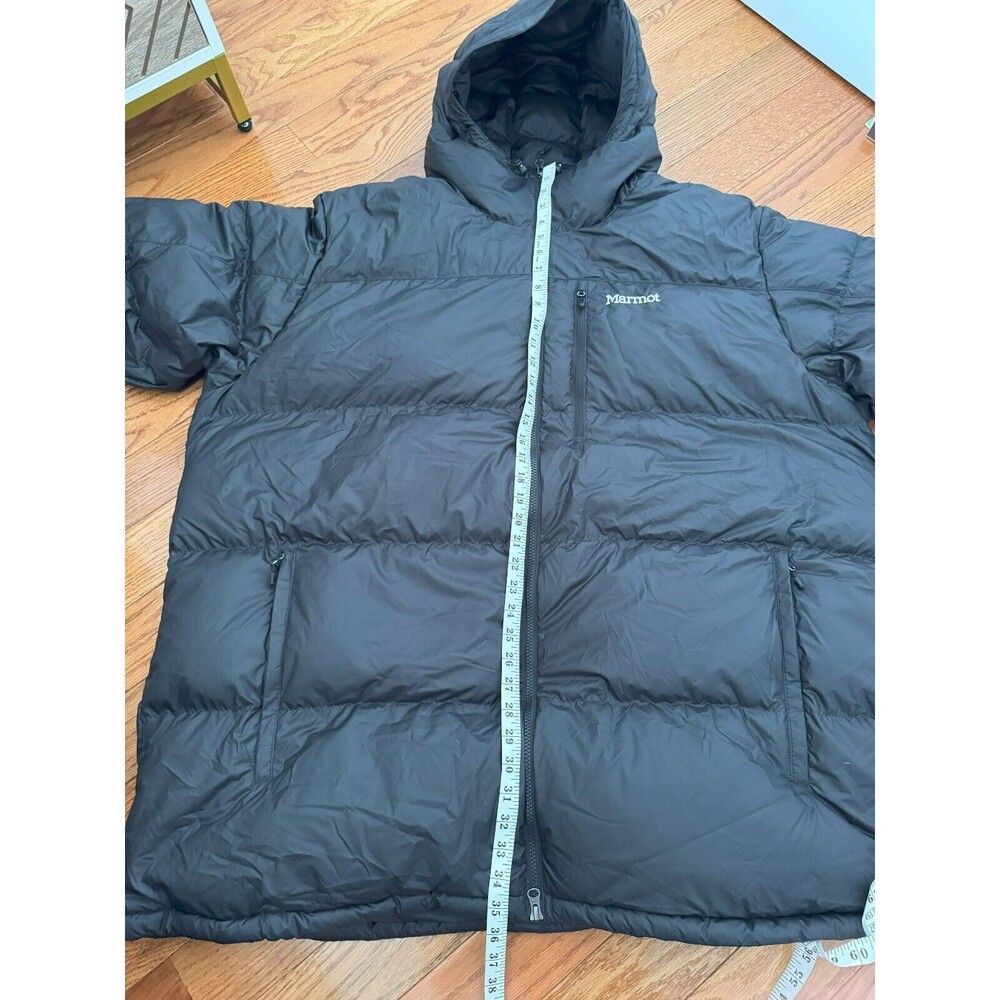 Marmot Mens 4XT Black Full Zip 700 Fill Winter Quilted Jacket Guides Down Hooded - Picture 8 of 8